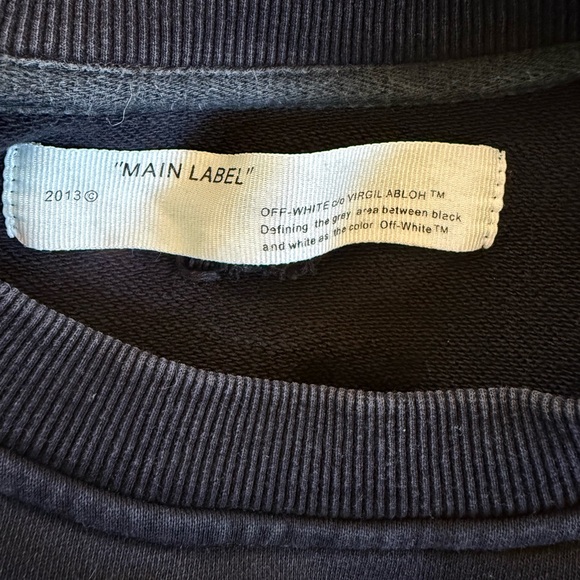 Men’s Off-White Diagonal Black long sleeve Crewneck Sweatshirt Size Large - Picture 7 of 12